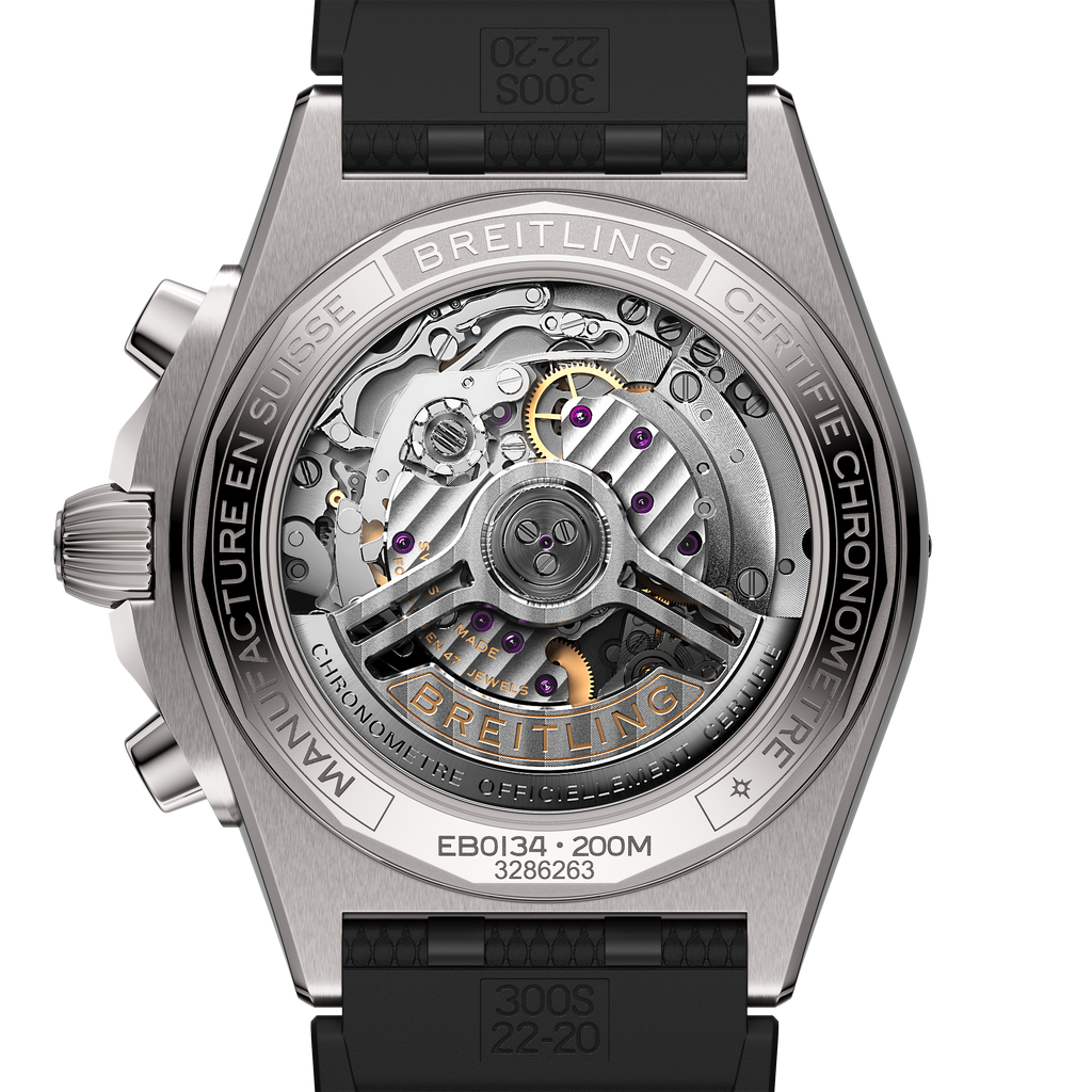 Breitling Chronomat B01 42 Watch with Black Rubber Rouleaux Strap