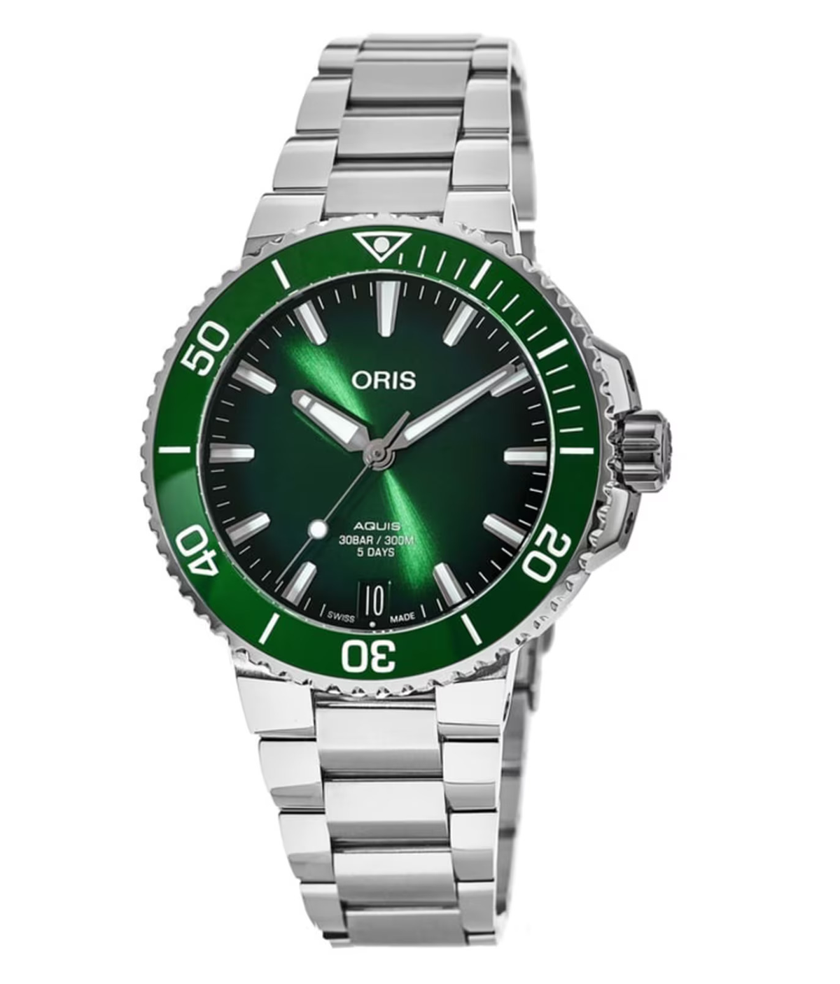 Oris Aquis Date Calibre 400 Watch with Green Dial, 43.50mm