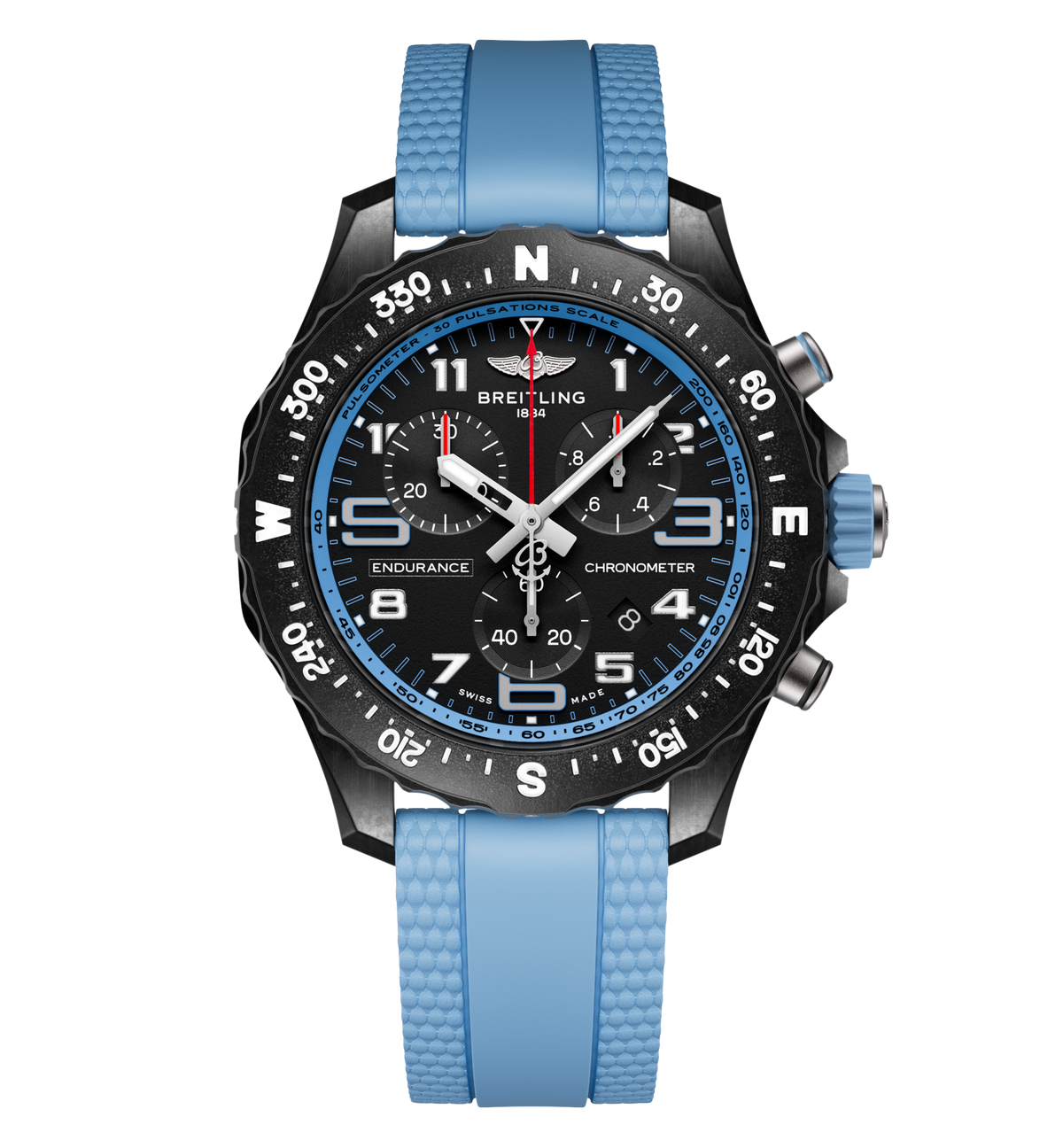 Breitling Endurance Pro 38 Watch with Baby Blue Strap