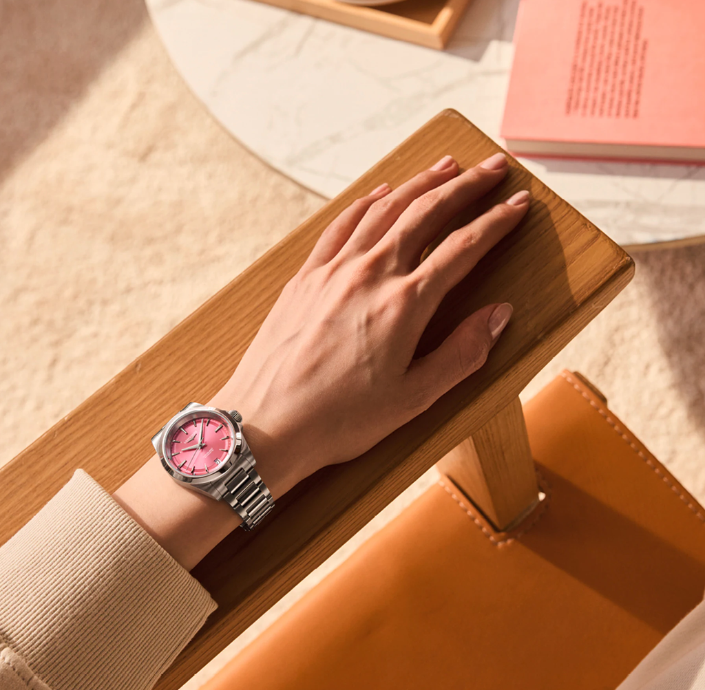 Longines Conquest 34mm Watch with Pink Dial