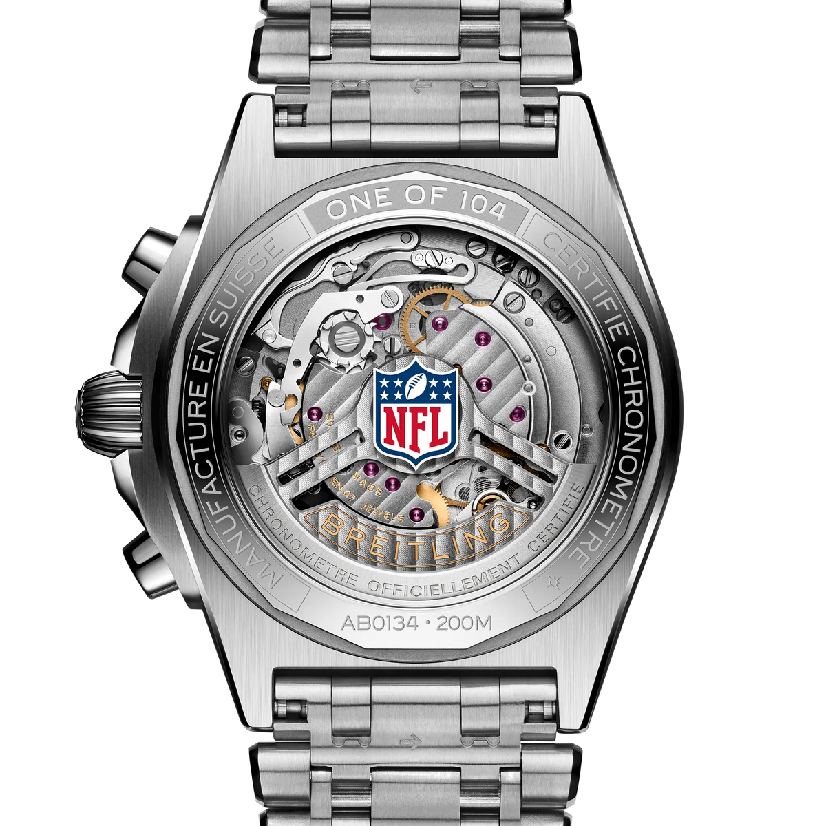 Breitling Chronomat B01 42 NFL New York Giants Edition with Stainless Steel Bracelet