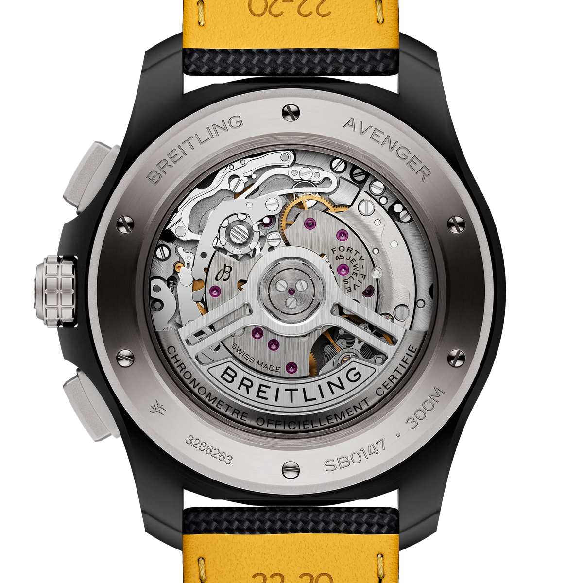 Breitling Avenger B01 Chronograph 44 Night Mission Watch with Black Strap