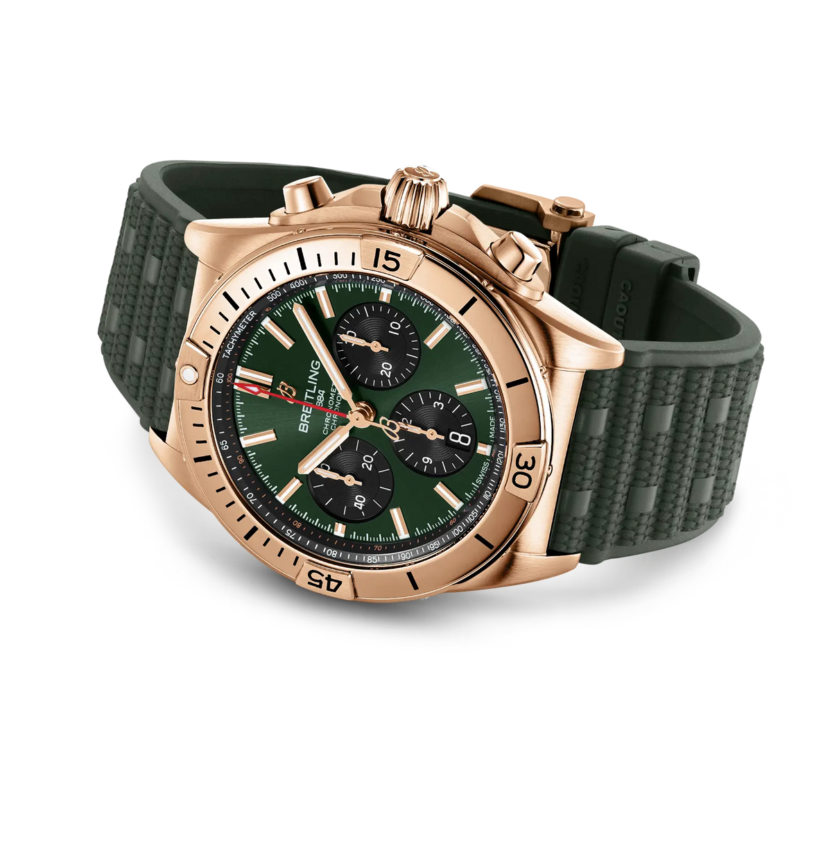 Breitling Chronomat B01 42 Watch with Dark Green Dial