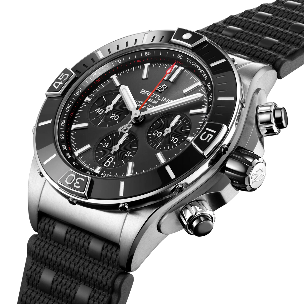 Breitling Super Chronomat B01 44 Watch with Black Rubber Strap