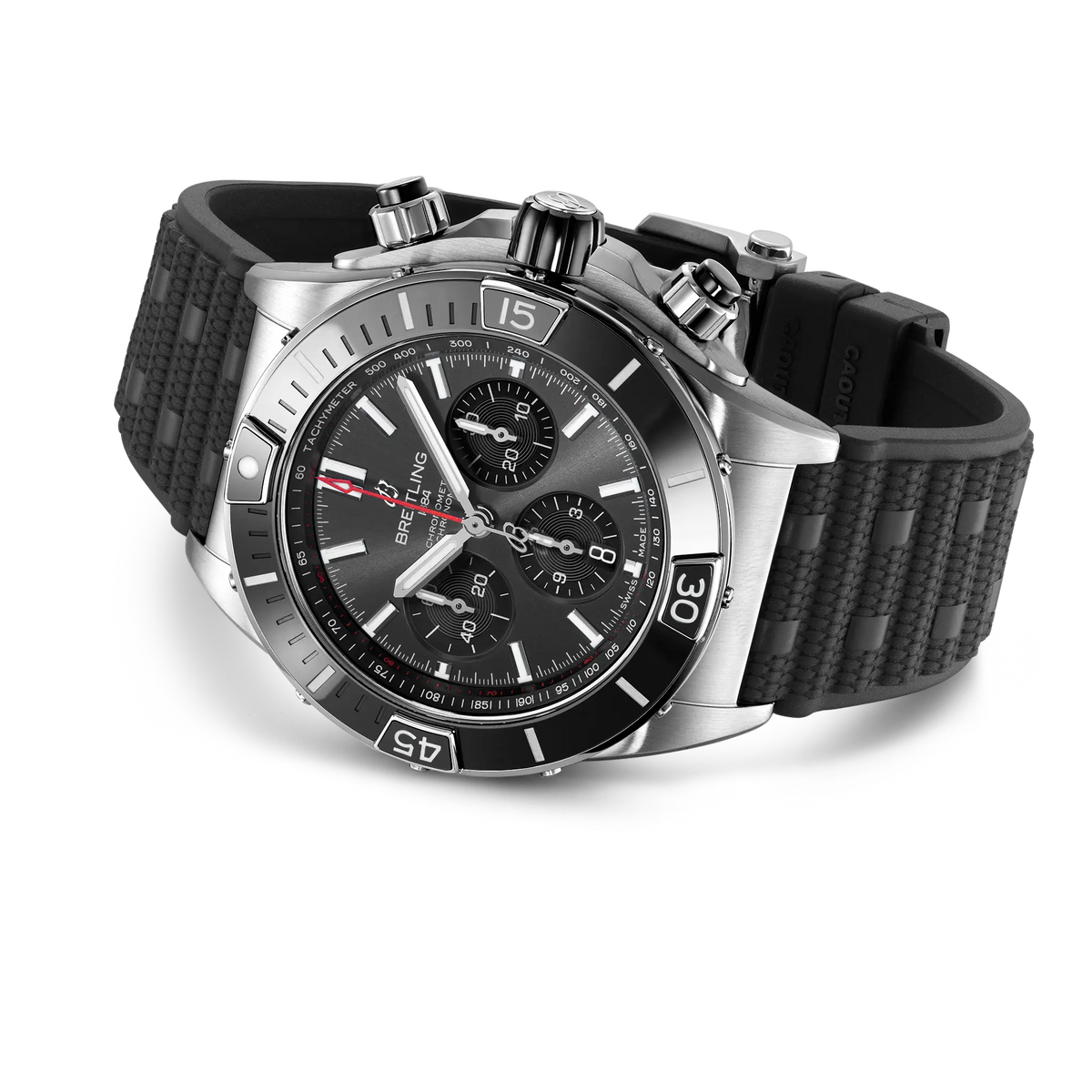 Breitling Super Chronomat B01 44 Watch with Black Rubber Strap