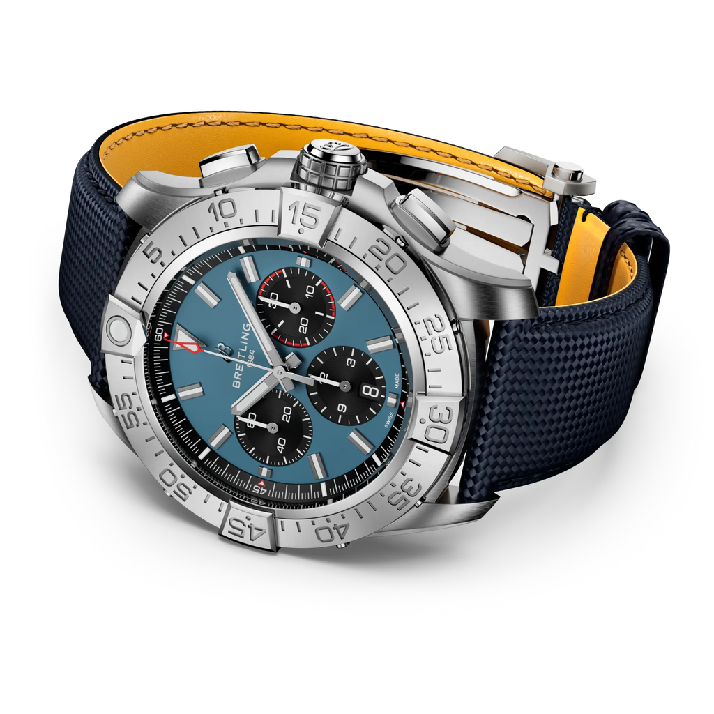 Breitling Super Avenger B01 Chronograph 46 Watch with Blue Leather Strap