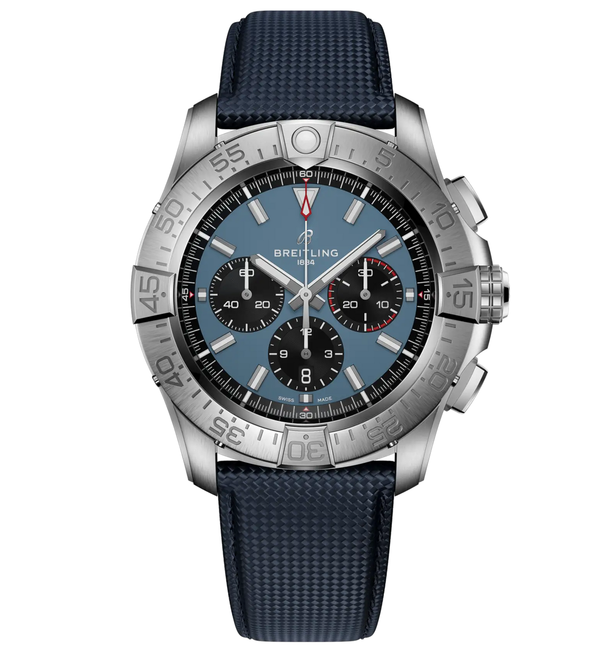Breitling Super Avenger B01 Chronograph 46 Watch with Blue Leather Strap