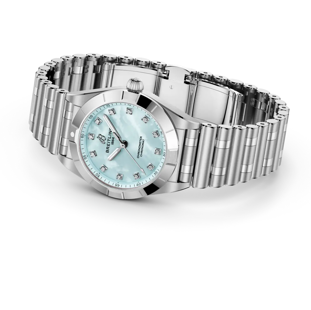 Breitling Chronomat 28 Watch with Blue Mother of Pearl Dial