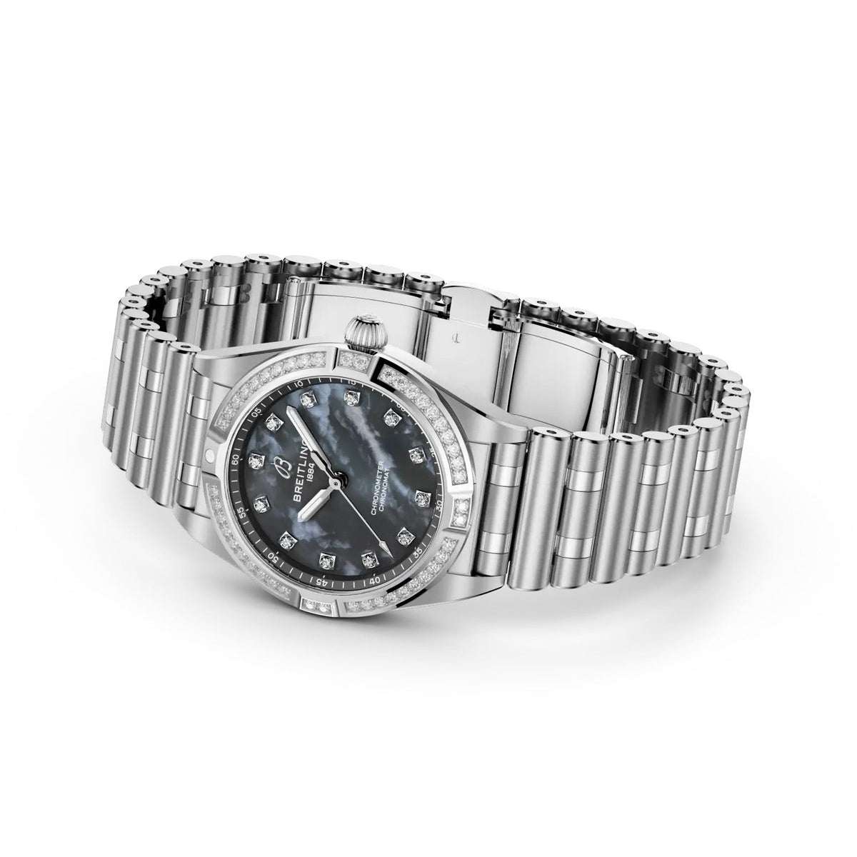 Breitling Chronomat 28 Watch with Black Mother of Pearl Dial