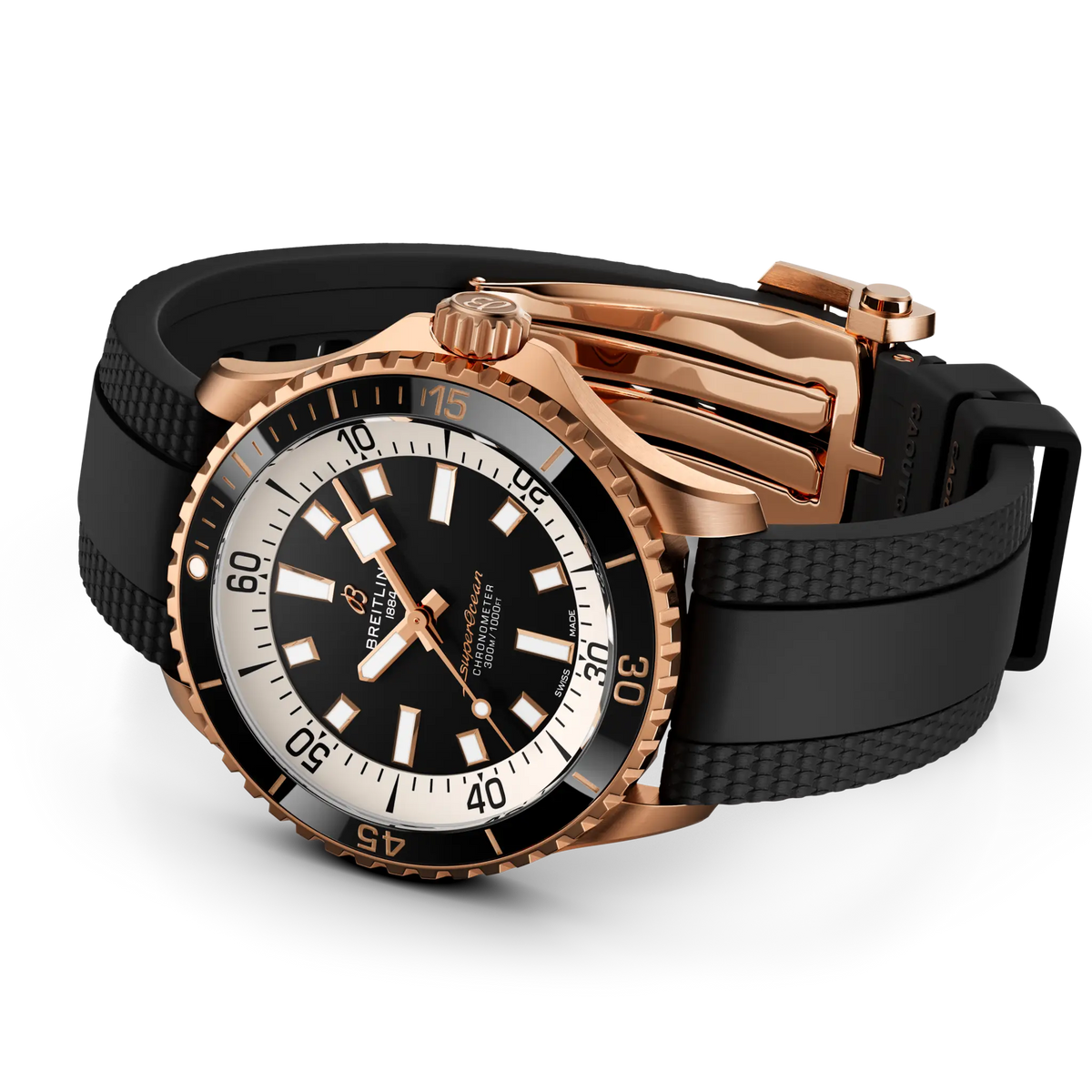 Breitling Superocean Automatic 42 Watch with Black Rubber Strap