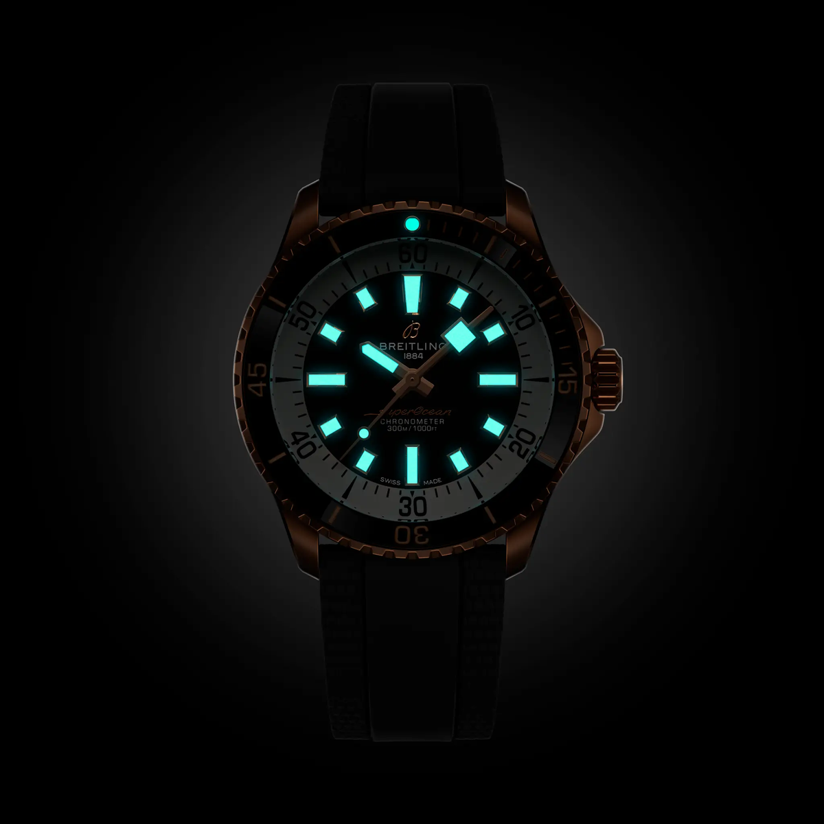 Breitling Superocean Automatic 42 Watch with Black Rubber Strap