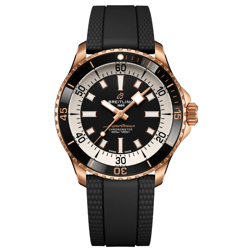 Breitling Superocean Automatic 42 Watch with Black Rubber Strap