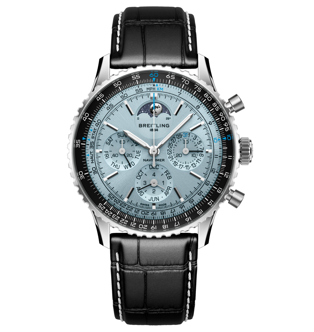Breitling Navitimer B19 Chronograph 43 Perpetual Calendar Watch with Leather Strap