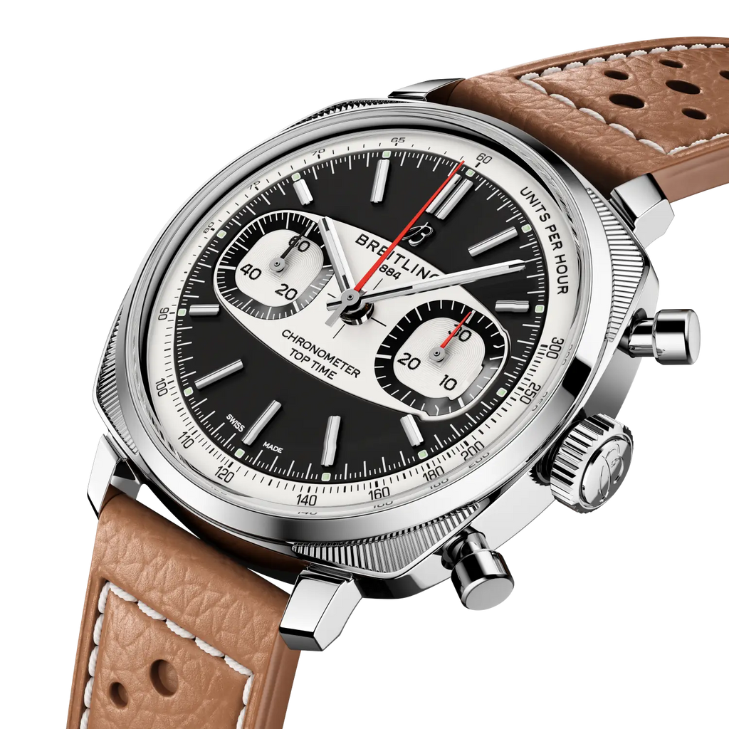 Breitling Top Time B01 Racing 38 Watch with Beige Leather Strap, Limited Edition