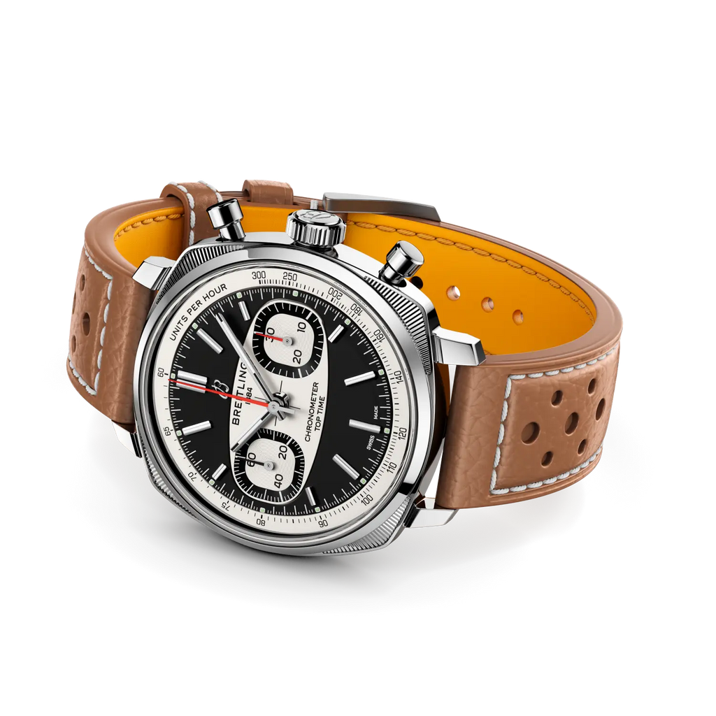 Breitling Top Time B01 Racing 38 Watch with Beige Leather Strap, Limited Edition