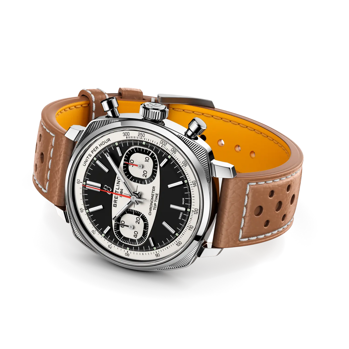 Breitling Top Time B01 Racing 38 Watch with Beige Leather Strap, Limited Edition