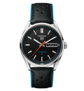 TAG Heuer Carrera Day-Date Watch with Black Leather Strap