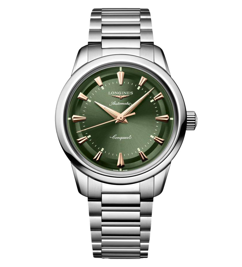 Longines Conquest Heritage 38mm Watch with Green Dial