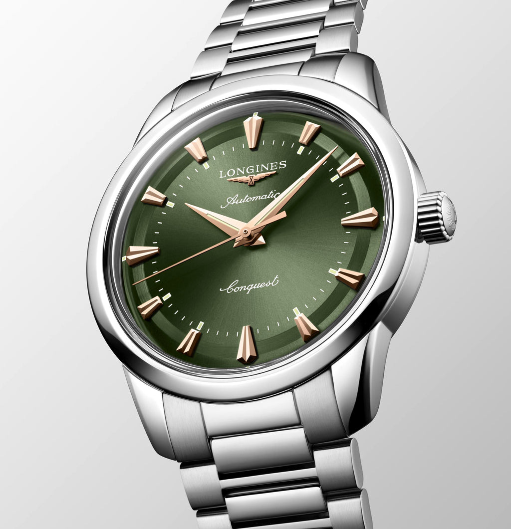 Longines Conquest Heritage 40mm Watch with Green Dial