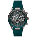 TAG Heuer Carrera Chronograph Extreme Sport Twin-Time Watch with Green Rubber Strap