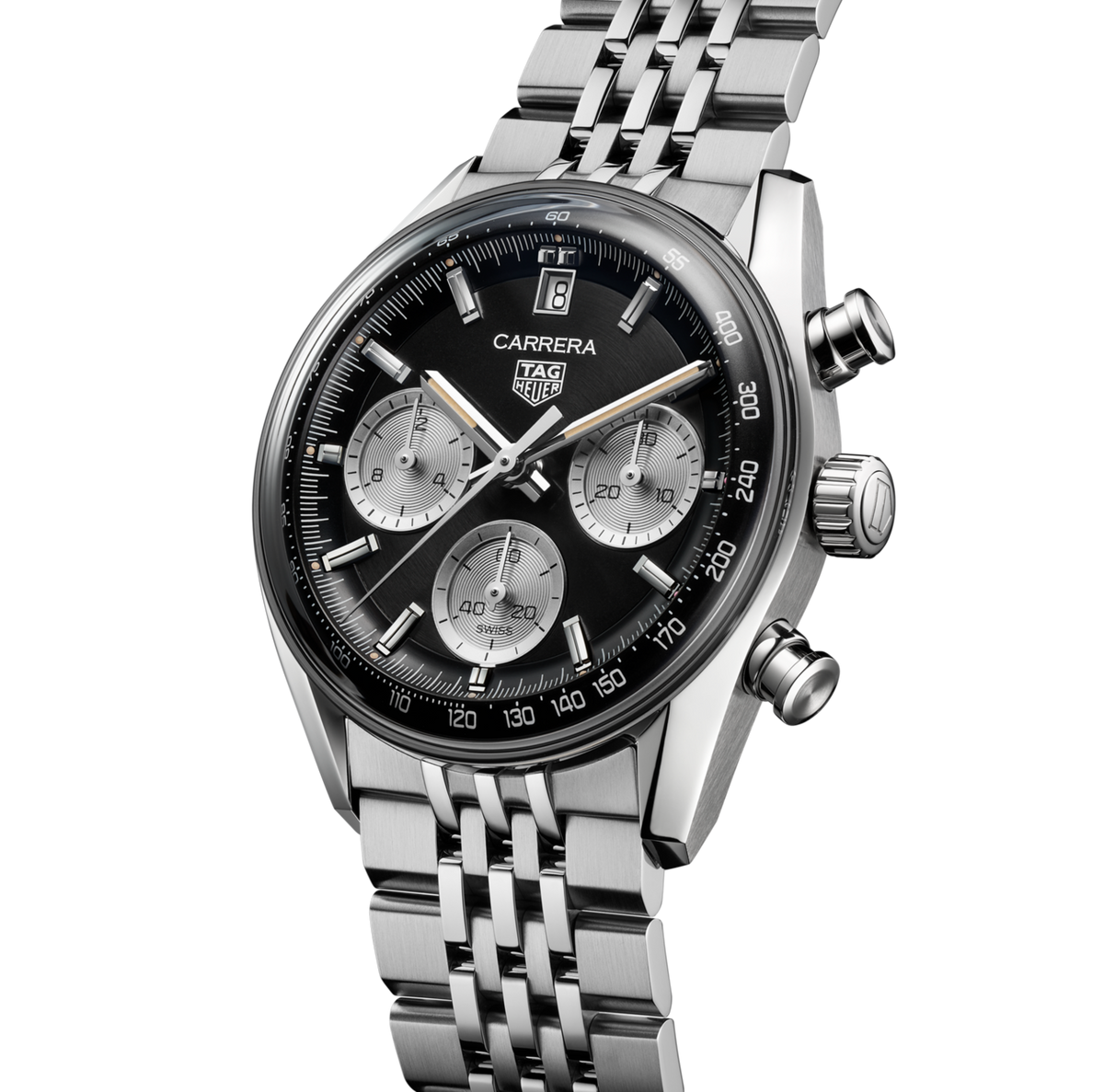 TAG Heuer Carrera Chronograph Watch with Brushed Black Dial