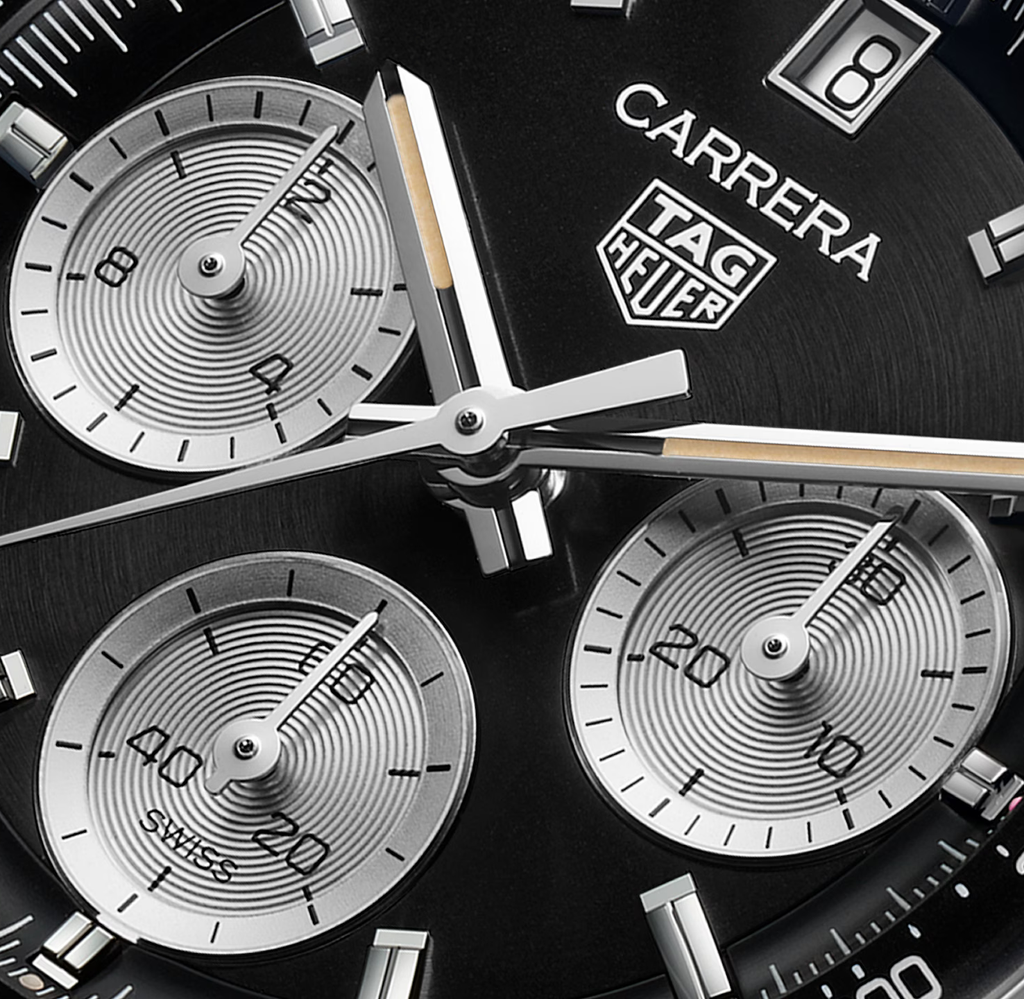 TAG Heuer Carrera Chronograph Watch with Brushed Black Dial