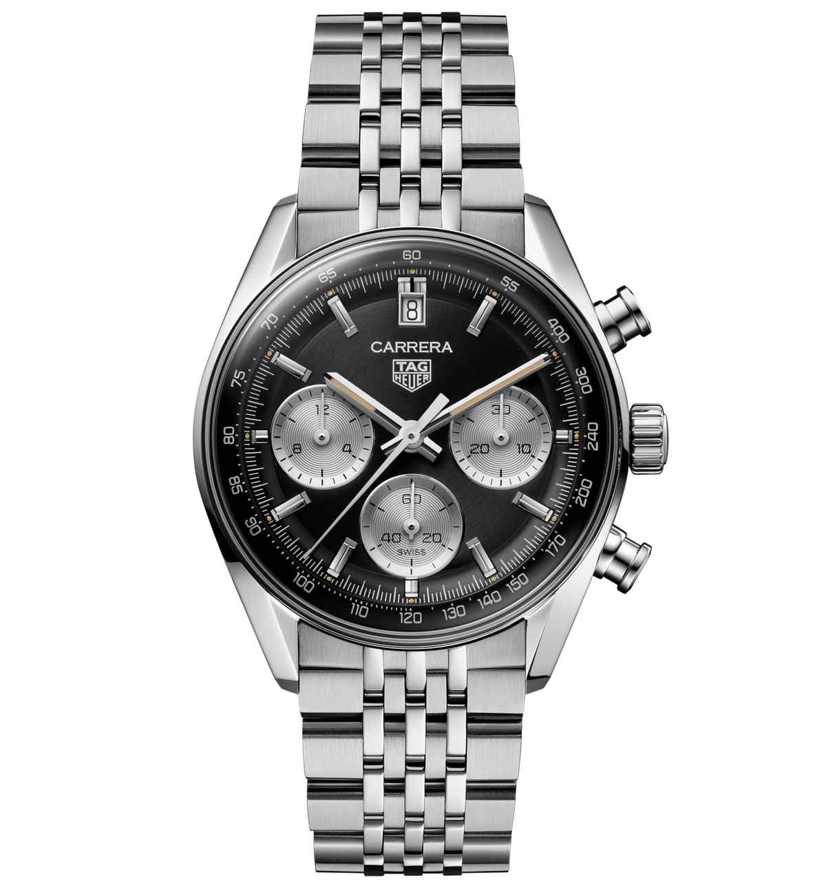 TAG Heuer Carrera Chronograph Watch with Brushed Black Dial