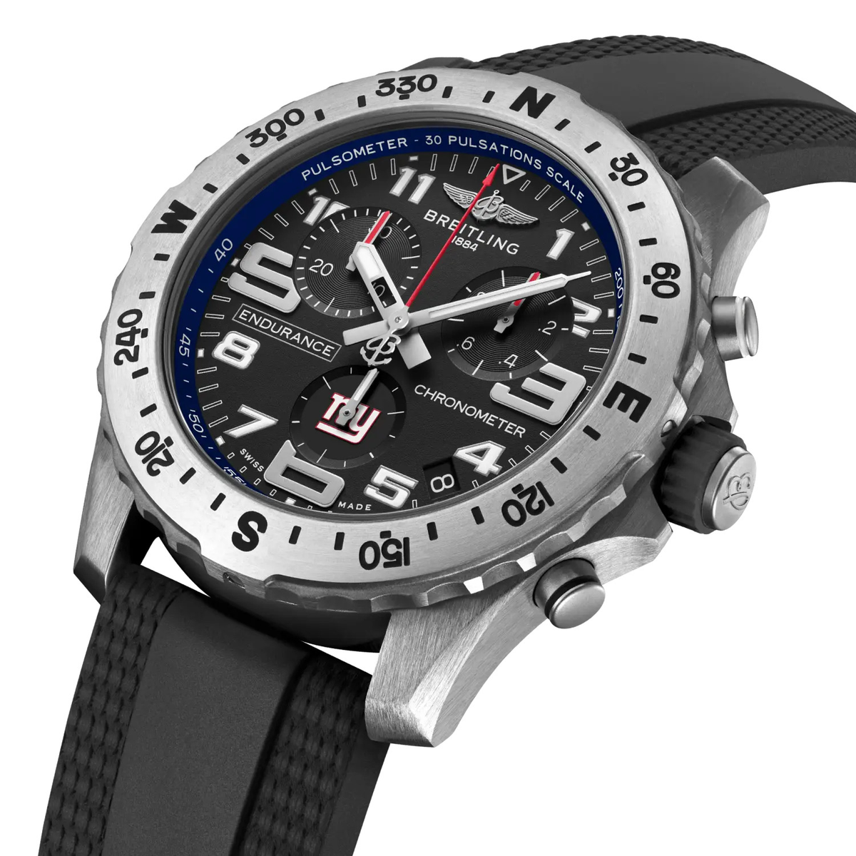 Breitling Professional Endurance Pro 44 NFL New York Giants Edition with Rubber Strap