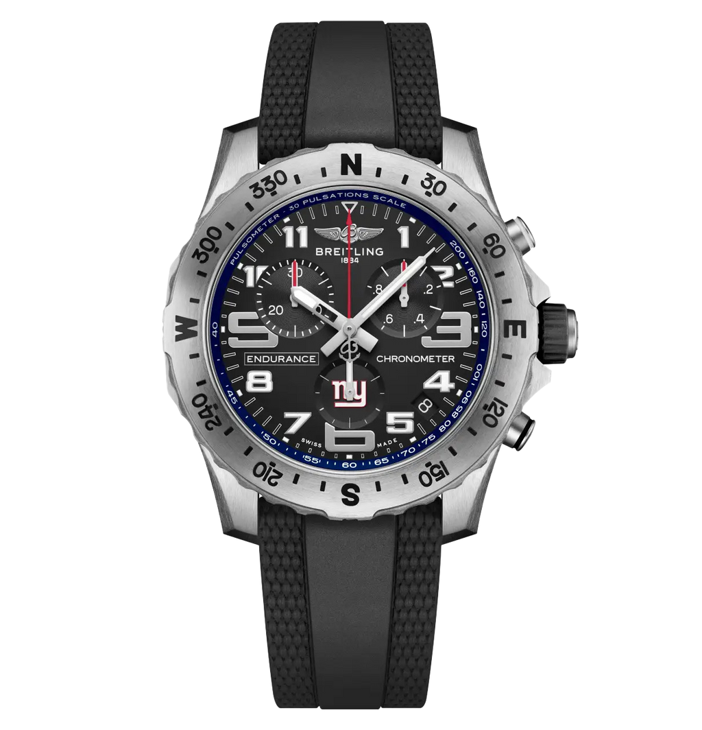 Breitling Professional Endurance Pro 44 NFL New York Giants Edition with Rubber Strap