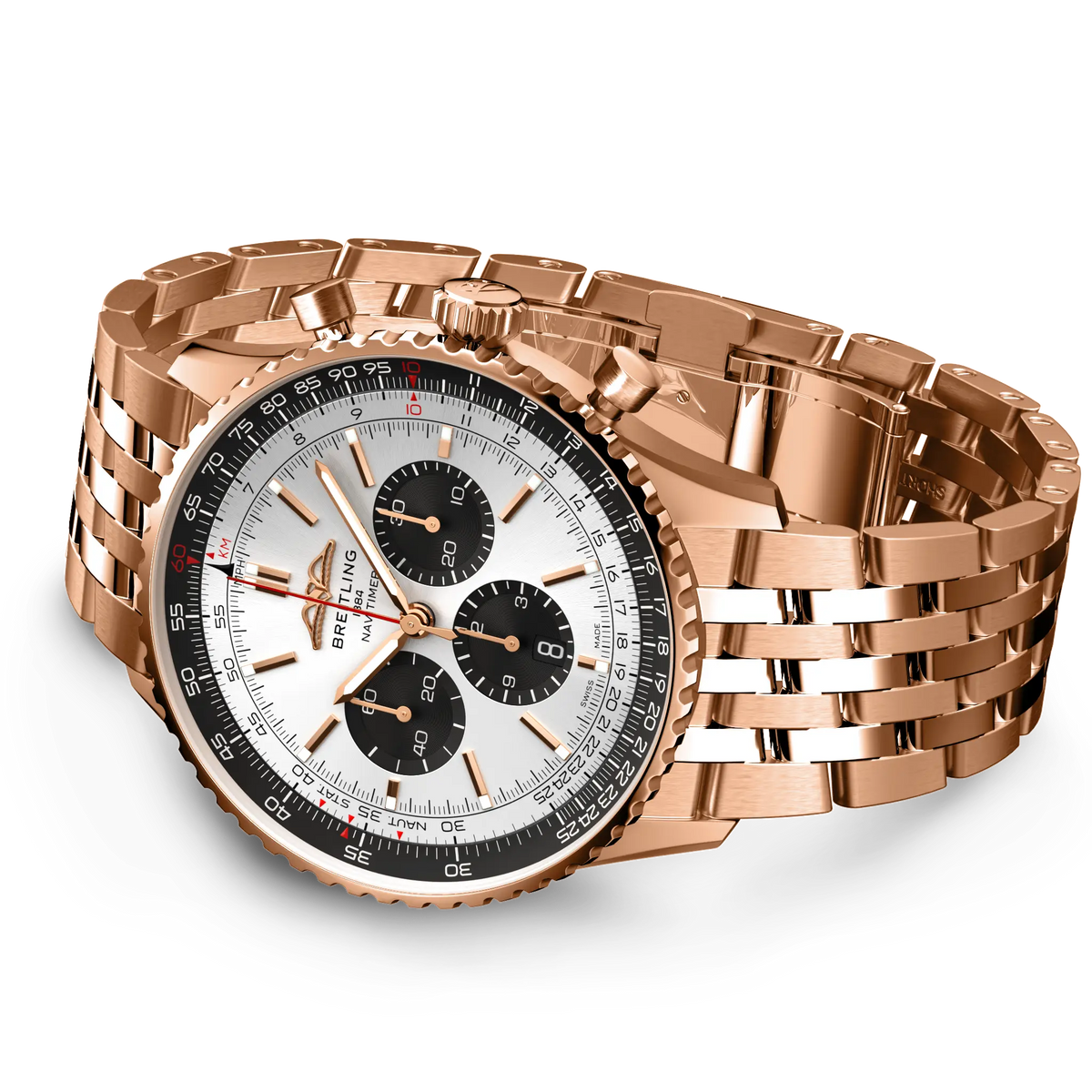 Breitling Navitimer B01 Chronograph 46 Watch with 18K Red Gold Bracelet