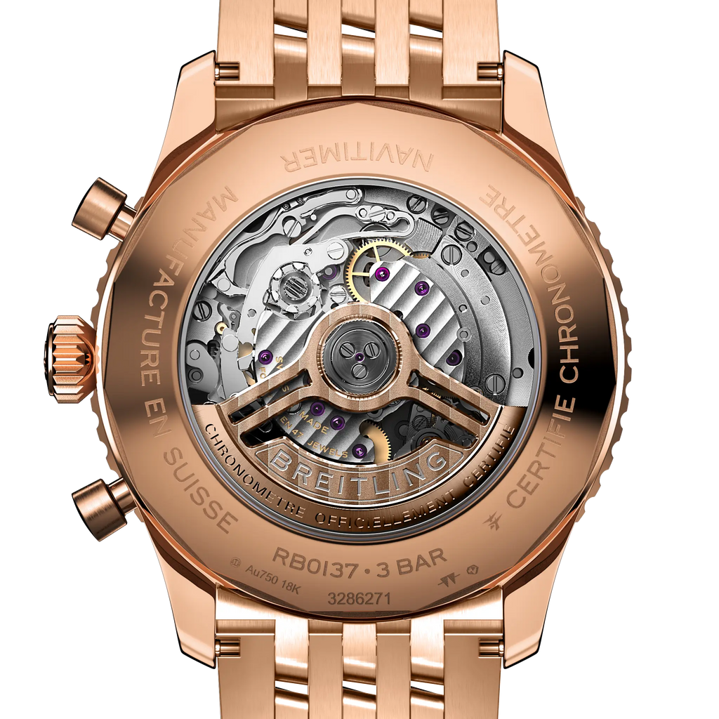 Breitling Navitimer B01 Chronograph 46 Watch with 18K Red Gold Bracelet
