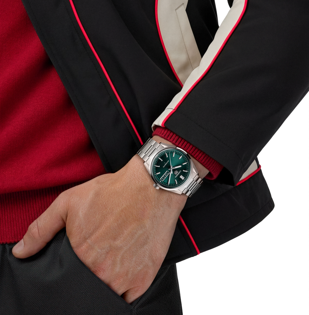 TAG Heuer Carrera Day-Date Watch with Deep Green Dial