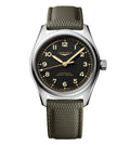 Longines Spirit Pilot 39mm Watch with Green Rubber Strap