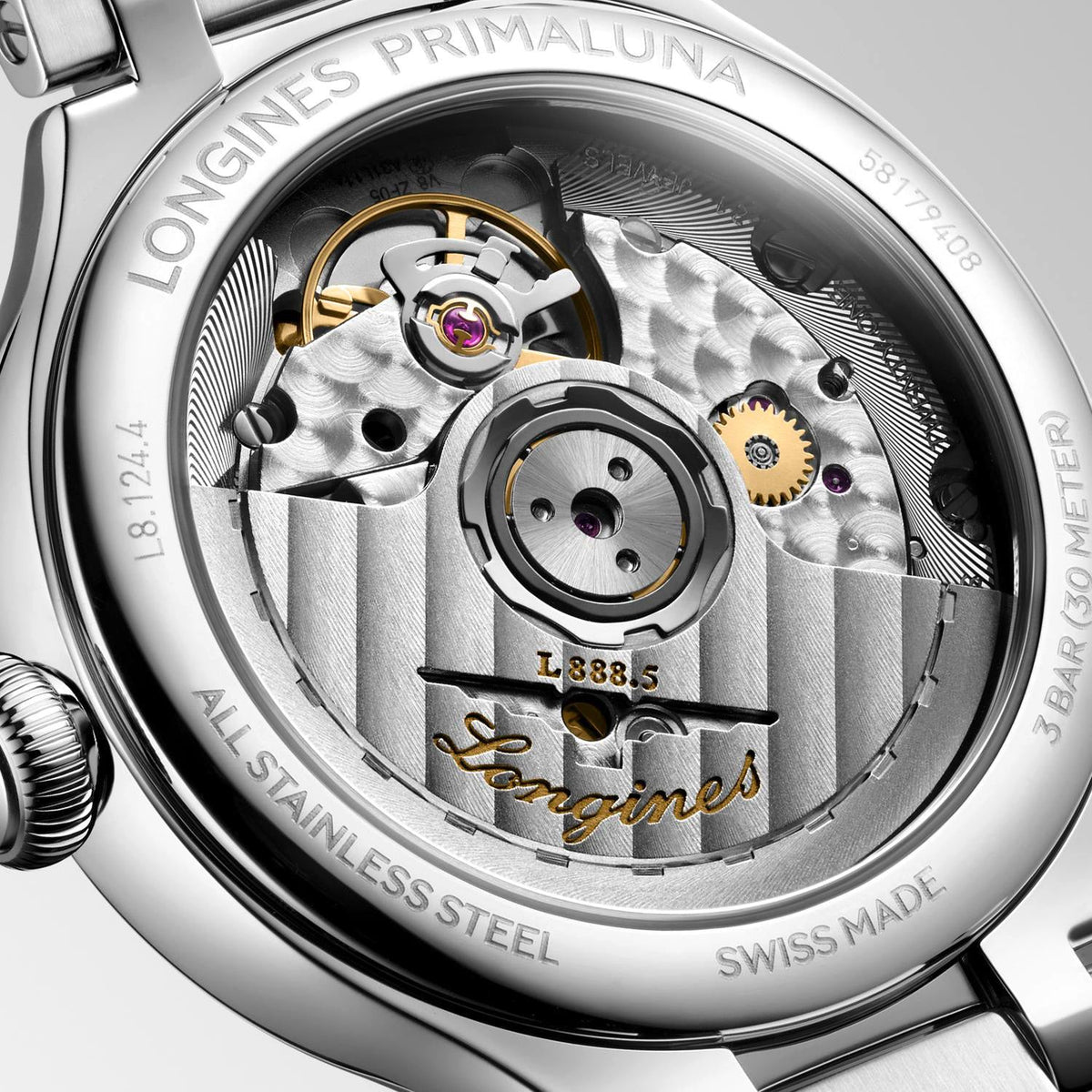 Longines PrimaLuna 34mm Watch with Mother-of-Pearl Dial