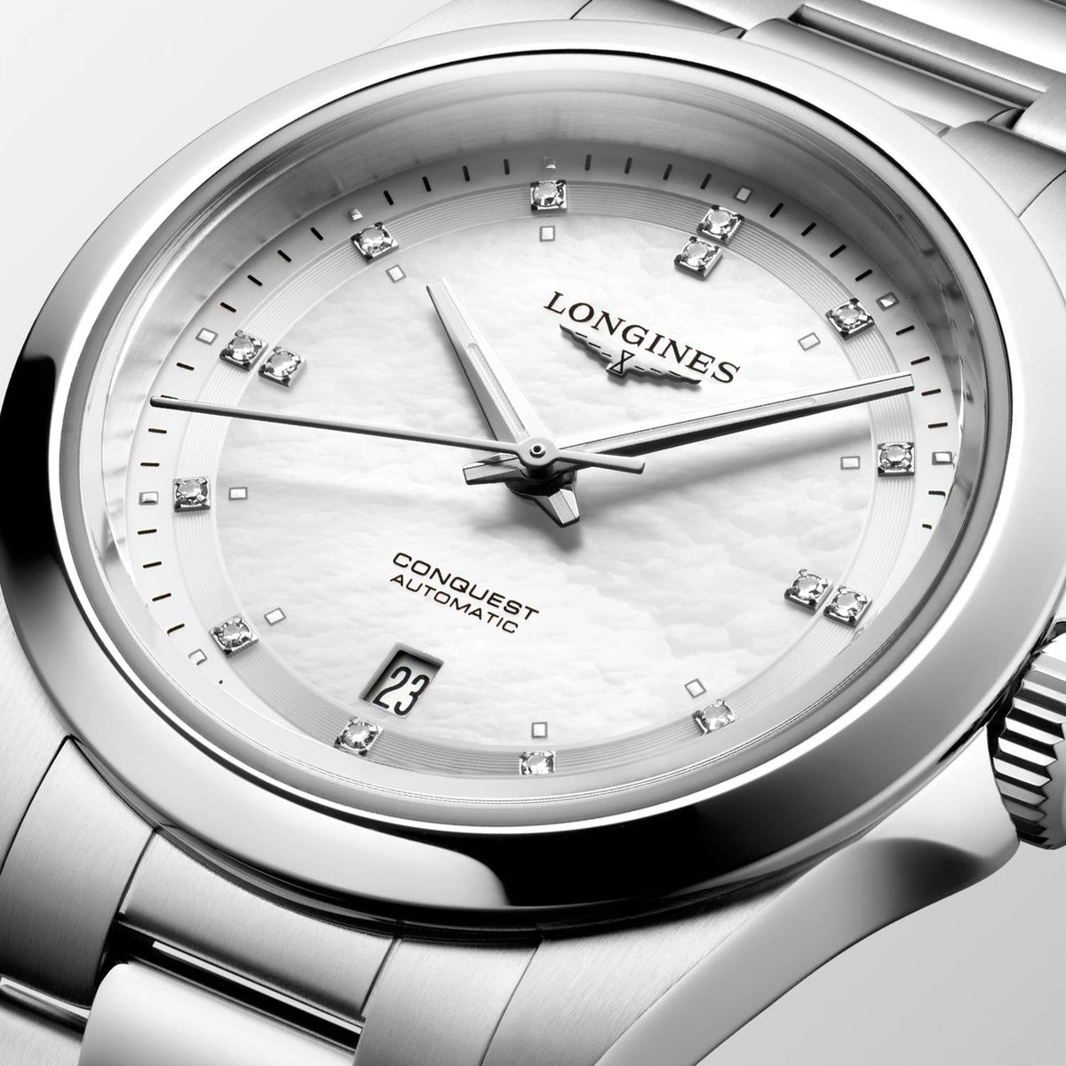 Longines Conquest 30mm Watch with Mother-of-Pearl Dial