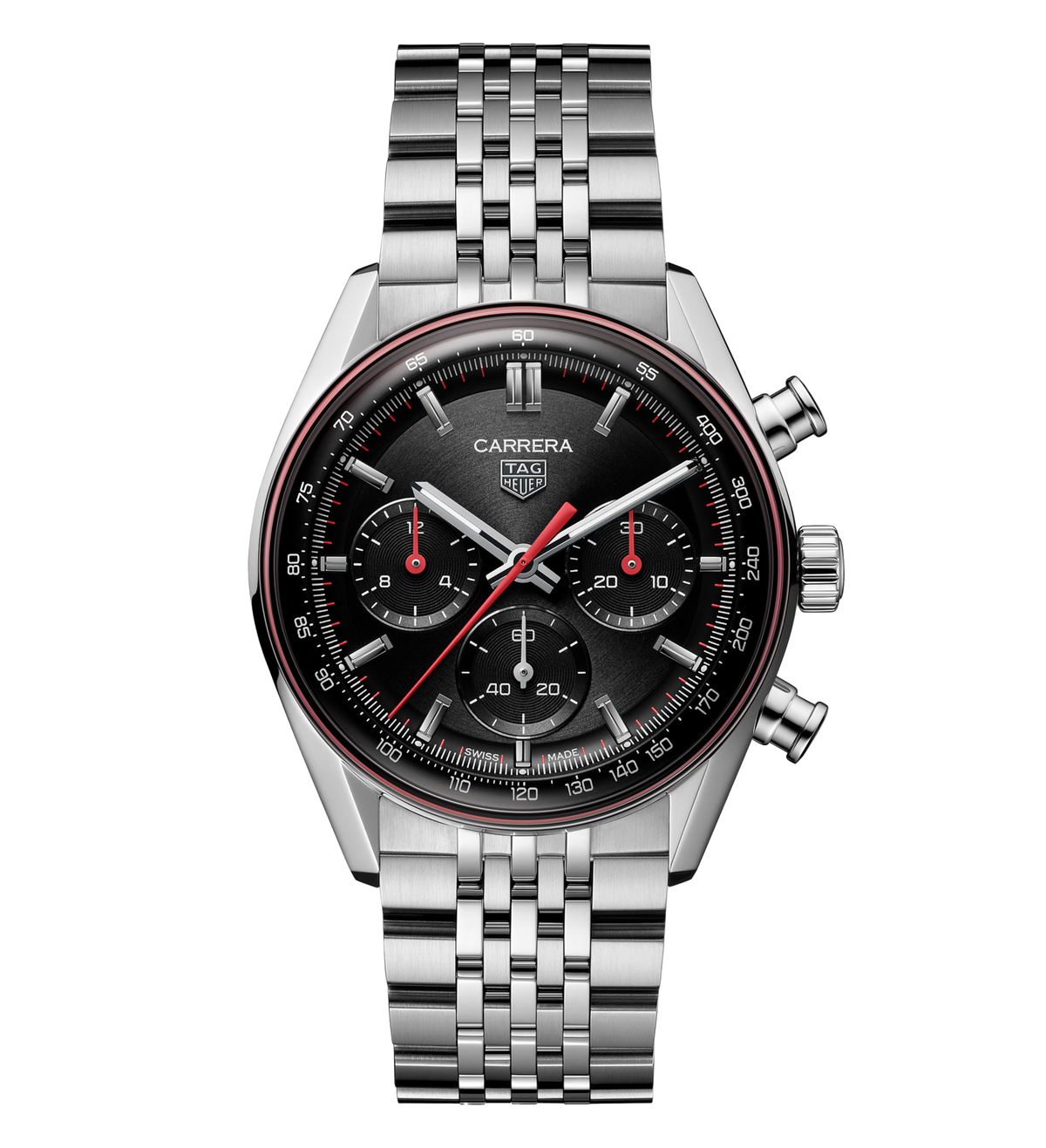 TAG Heuer Carrera Chronograph Watch with Stainless Steel Bracelet