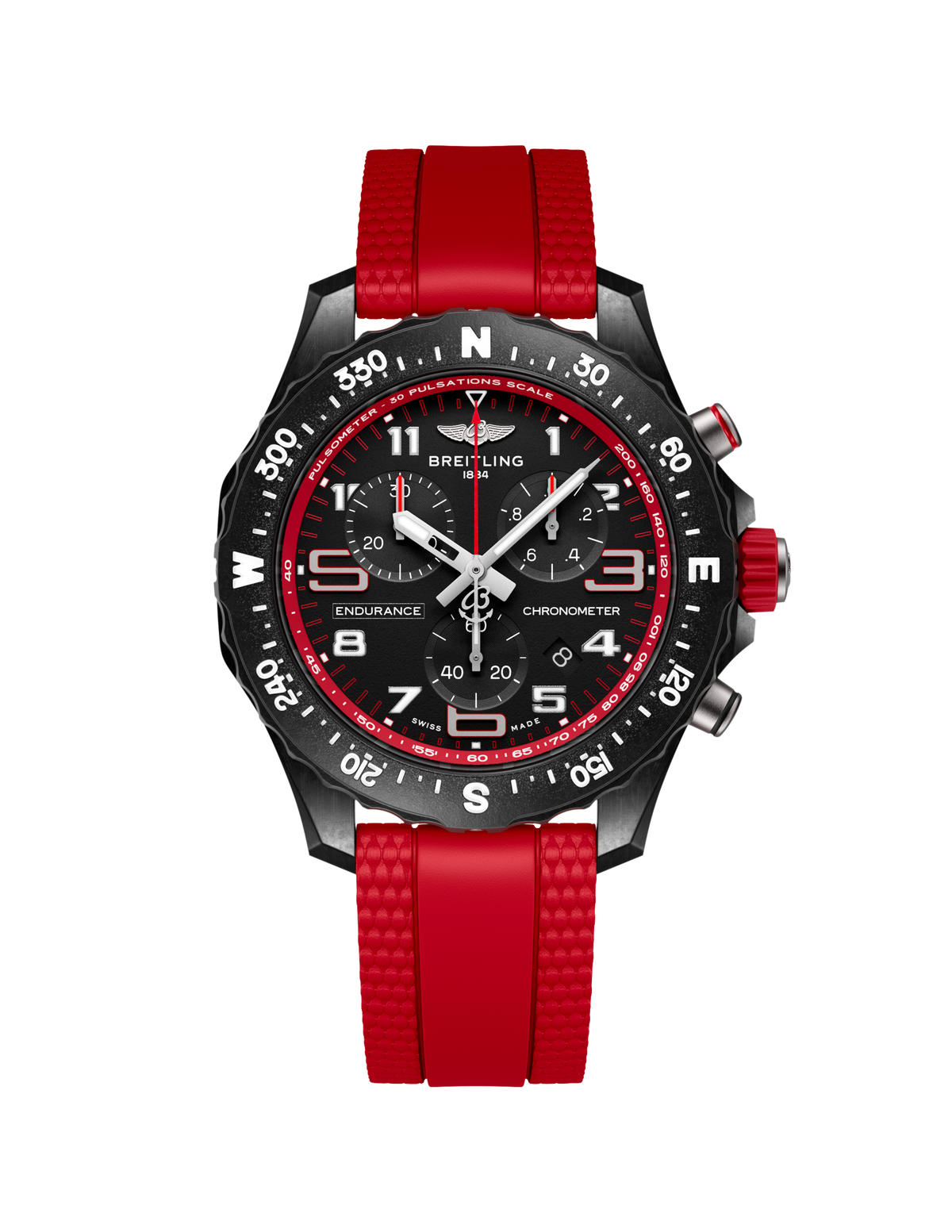 Breitling Endurance Pro 38 Watch with Red Strap
