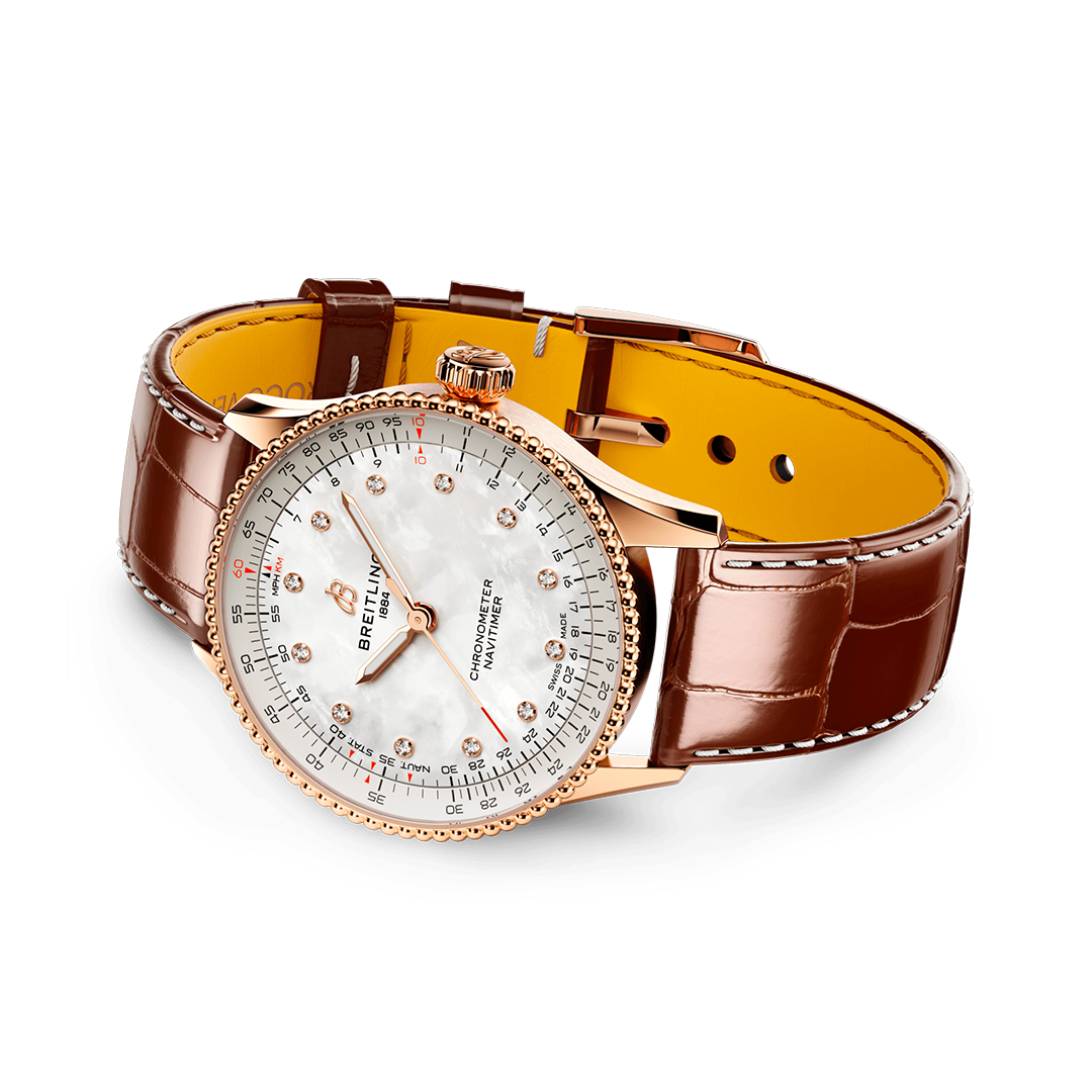 Breitling Navitimer Automatic 36 Watch with Brown Leather Strap