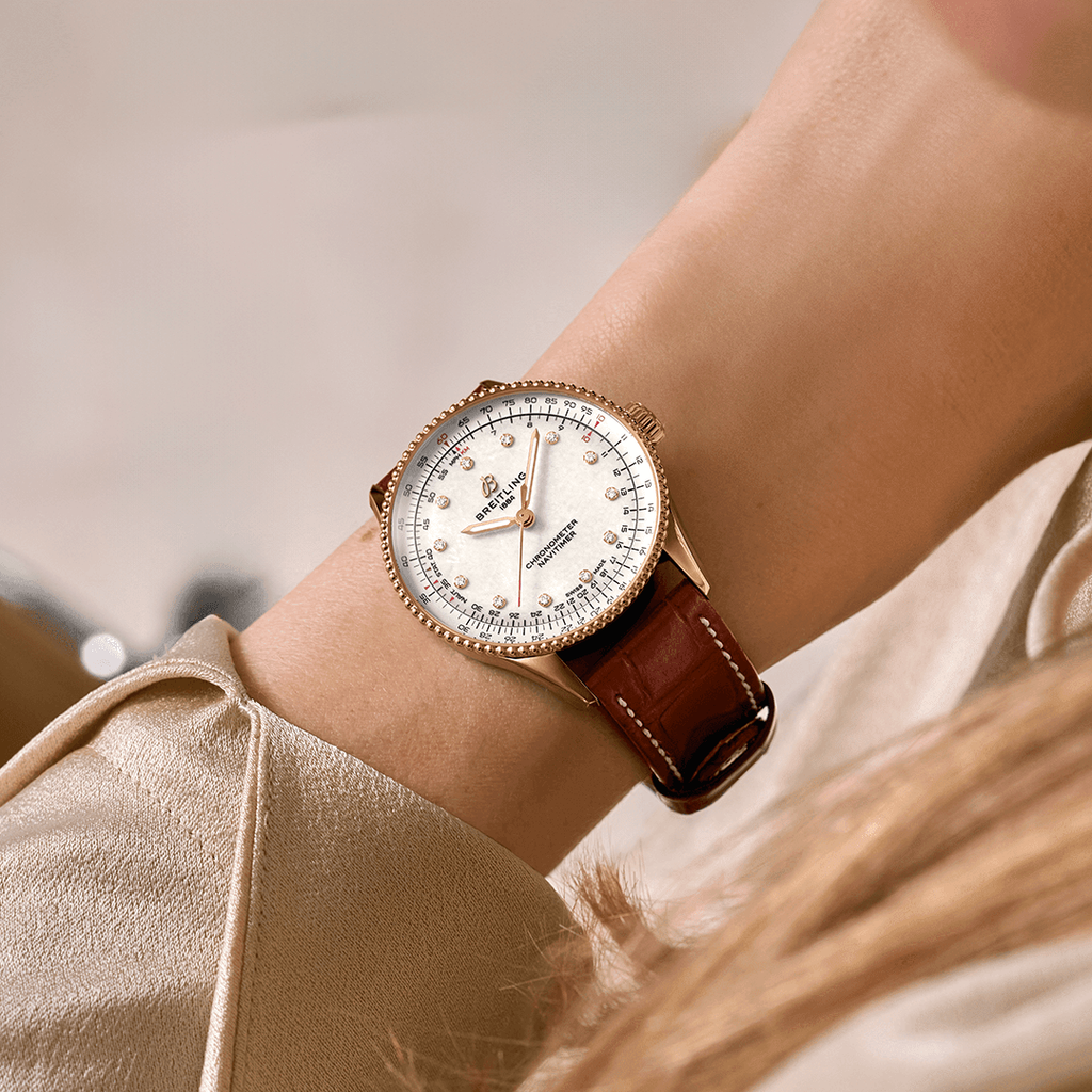 Breitling Navitimer Automatic 36 Watch with Brown Leather Strap