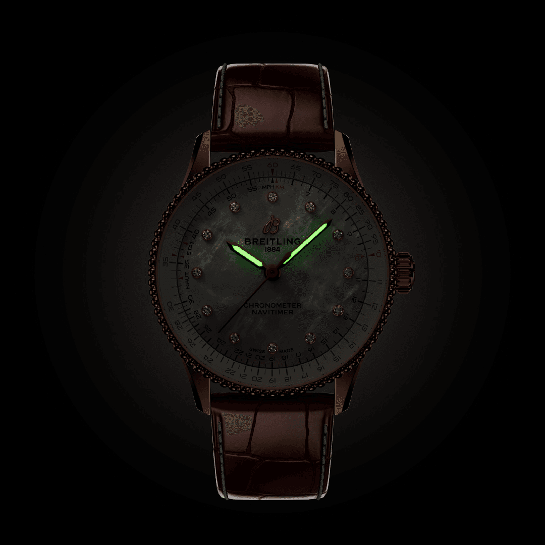 Breitling Navitimer Automatic 36 Watch with Brown Leather Strap