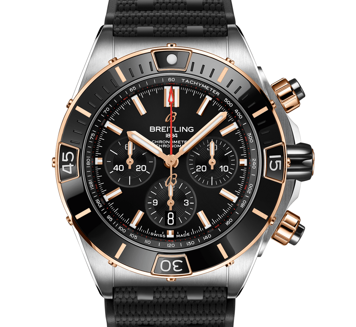Breitling Super Chronomat B01 44 Watch with Rouleaux Rubber Strap
