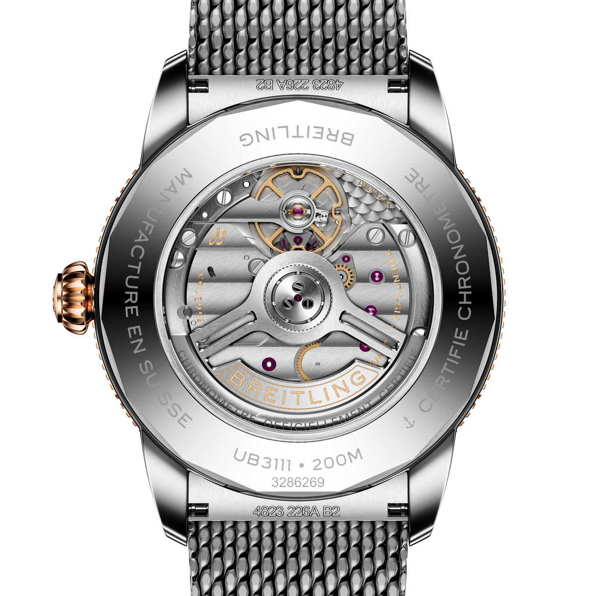 Breitling Superocean Heritage B31 Automatic 42 Watch with Mesh Bracelet