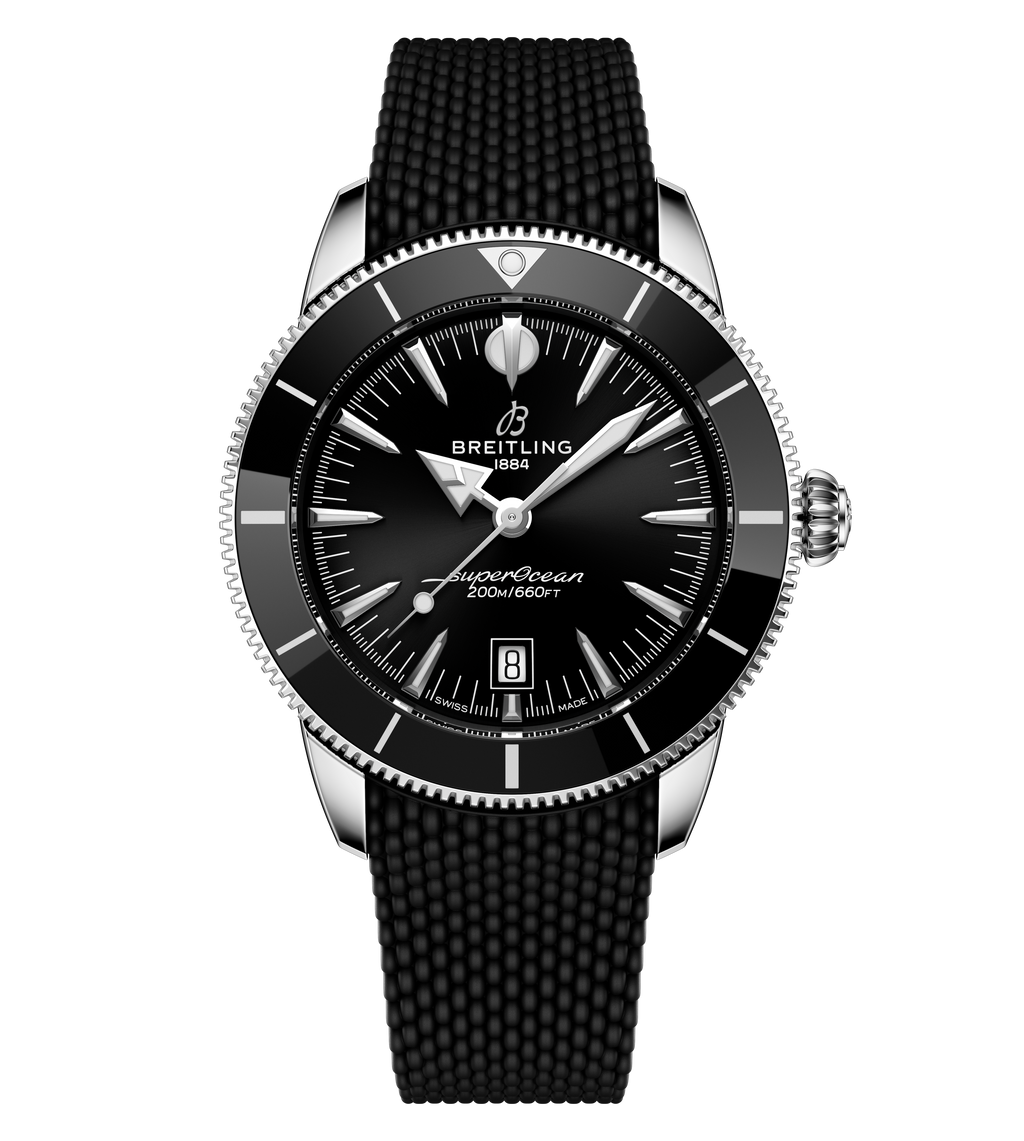 Breitling Superocean Heritage B31 Automatic 44 Watch with Black Mesh Rubber Strap