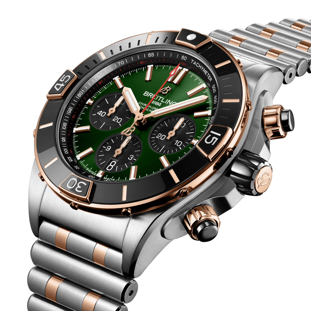 Breitling Super Chronomat B01 44 Watch with Green Dial