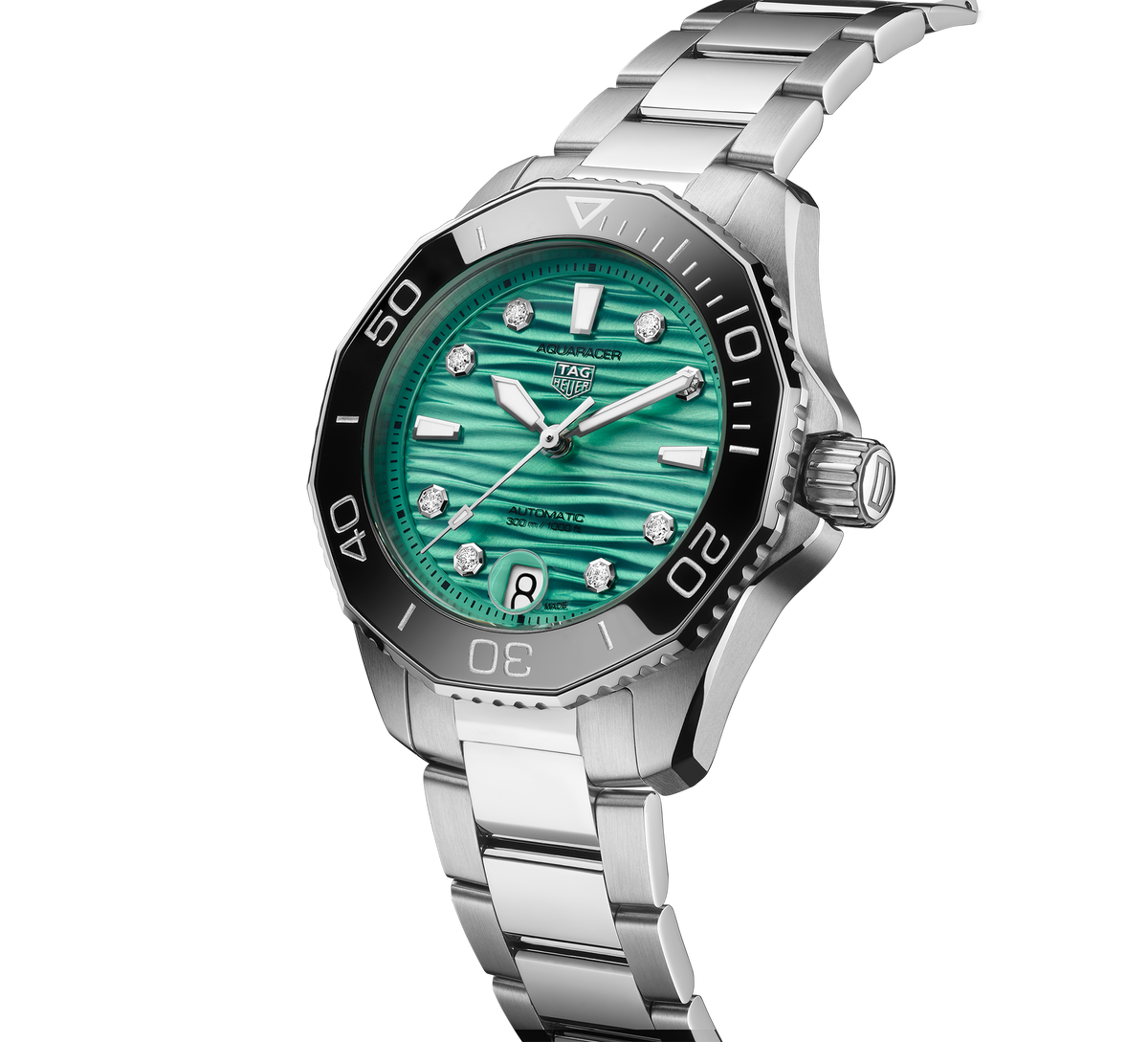 TAG Heuer Aquaracer Professional 300 Watch with a Bold Turquoise Dial