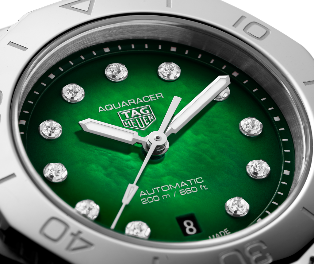 TAG Heuer Aquaracer Professional 200 Watch with Green Mother of Pearl Dial