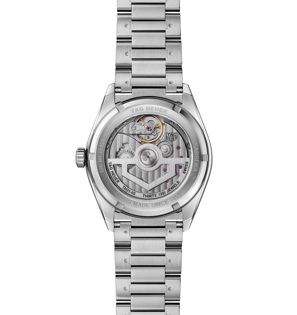 TAG Heuer Carrera Day-Date Watch with Stainless Steel Bracelet