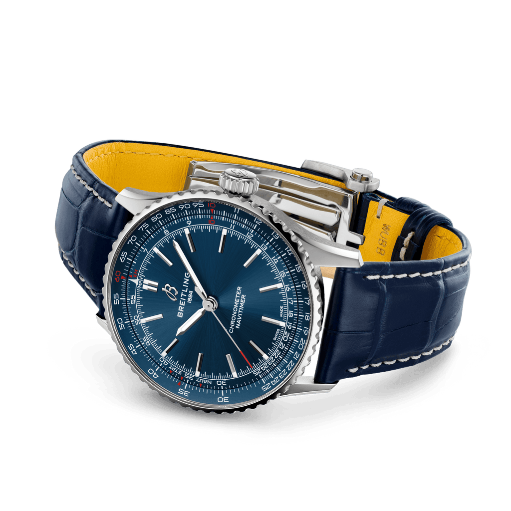 Breitling Navitimer Automatic 41 Watch with Navy Leather Strap