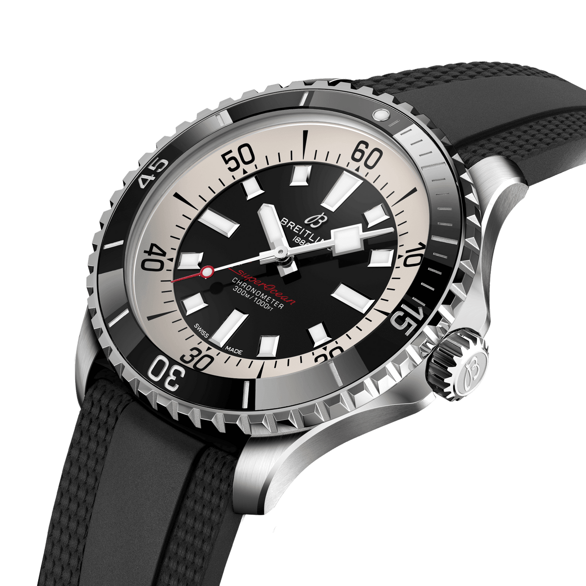 Breitling Superocean Black Rubber Watch, 42mm