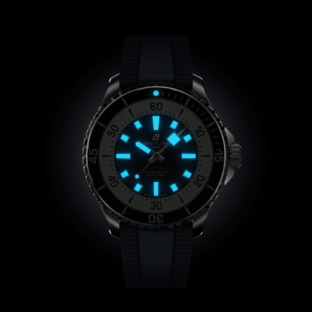 Breitling Superocean Blue on Rubber Watch, 44mm